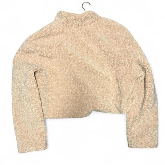 y2k fuzzy sherpa teddy jacket womens size L - Picture 2 of 4
